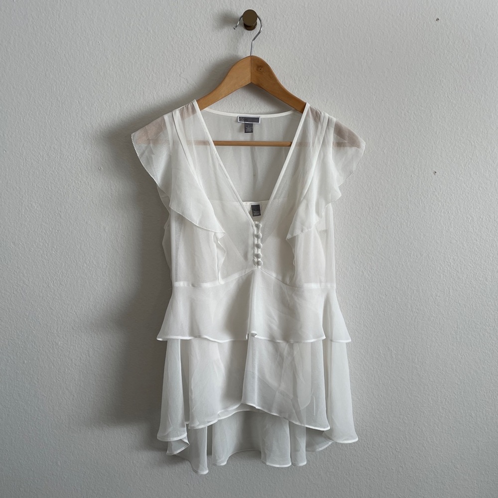 Chelsea 28 tiered sheer ruffle blouse